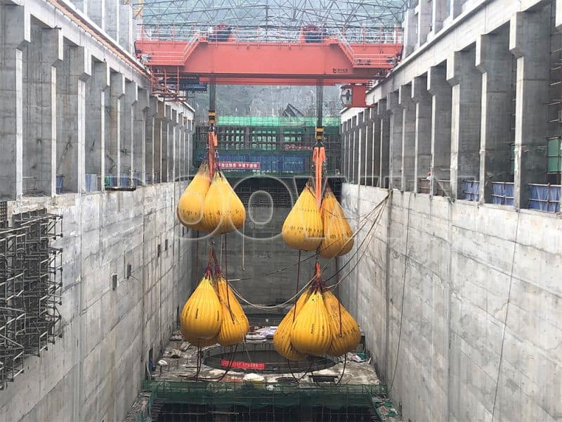 600ton load testing with water weight bags